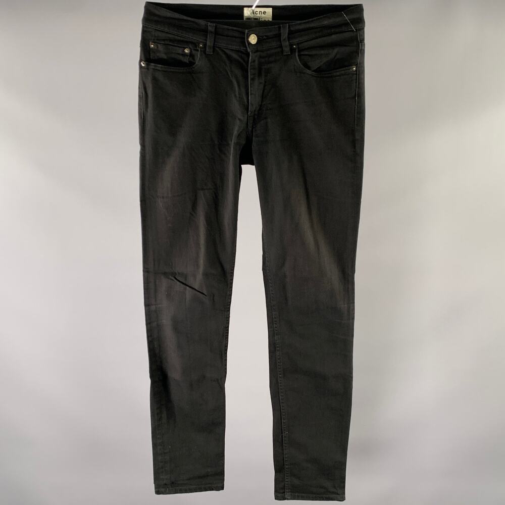 ACNE STUDIOS Size 31 Black Cotton Blend Skinny Jeans